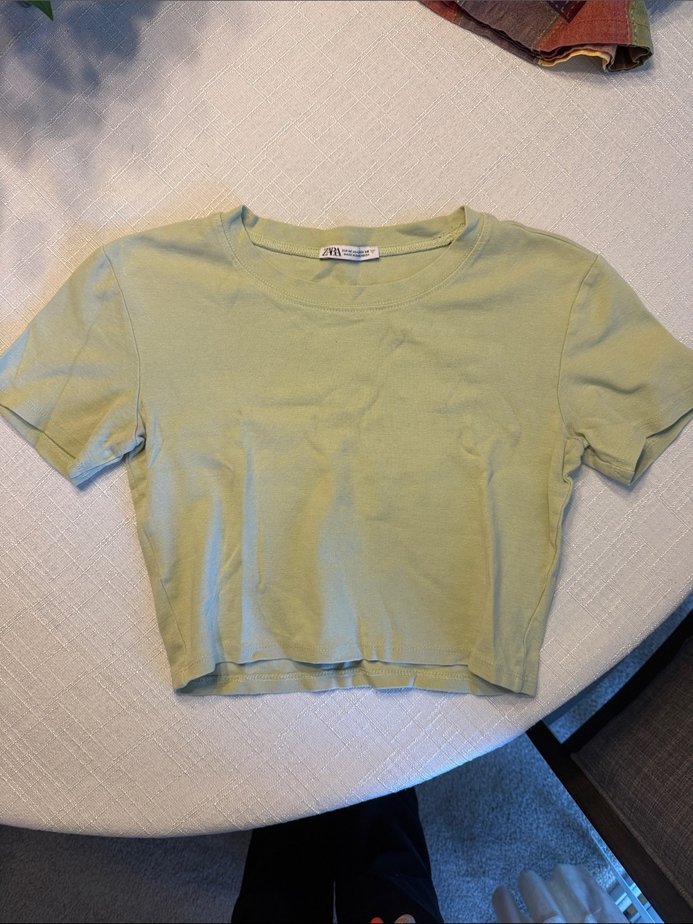 Zara Pastel Green Cropped Tee